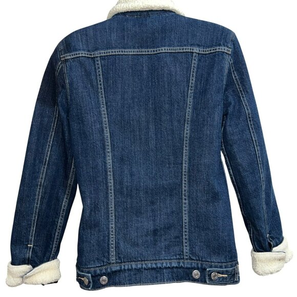 Levis Womens Sherpa Trucker Jacket Denim Blue Size S - Picture 4 of 12